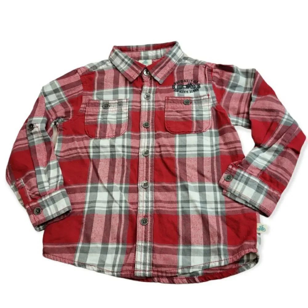 Baby Route 66 plaid button-down shirt 4T